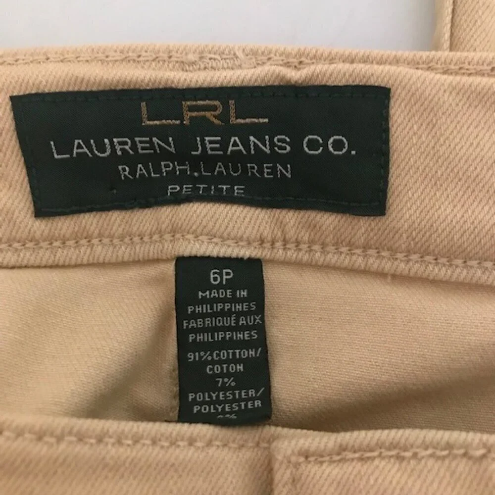 LRL Lauren Jeans Co. Women's Classic Ankle Jeans Beige Size 6 Petite - Picture 5 of 10
